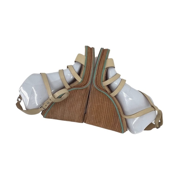 rag & bone Tan Exclusive Wood Wedge Strappy Sandals Size 9 Women’s - Picture 7 of 10